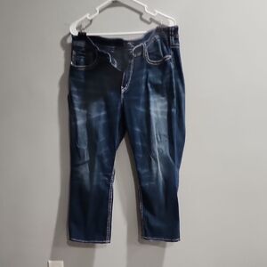 Silver Jeans Indigo Straight Leg Women's Denim Capri